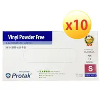 在飛比找PChome24h購物優惠-Protak 無粉塑膠檢診手套S 100/盒X10