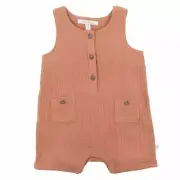 Fox & Finch clay crinkle romper clay in brown