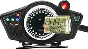 Universal Motorcycle Speedometer Tachometer Gauge with Anti-Glare Backlight, DC12V, Suitable for 1 2 4 Cylinder ATV UTV