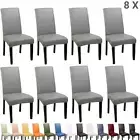 8PCS Stretch Dining Chair Covers Slipcover PU Leather Waterproof Wedding Cover