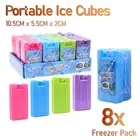 8x Portable Ice Cube 10x5cm Food Cooler Travel Freezer Brick Block Pack Bag