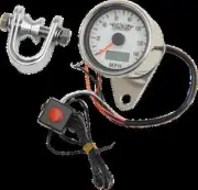 DS MPH Polished White Face Mini Speedo w Odo Dyna Super Glide T-Sport 01-03