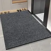 Front Door Mat Outdoor Entrance Anti-Slip Mats Rubber Backing Durable Mud Absorbent Doormat, Indoor Outdoor Low Profile Floor Mats, Rug Outside Patio Inside Entry Way 45x75CM