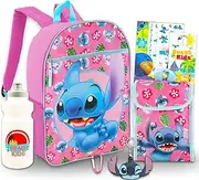 Disney Lilo and Stitch Backpack with Lunch Box for Girls - Bundle with Stitch Backpack, Stich Lunch Bag, Tattoos, More | Lilo and Stitch Backpack Set, Stitch Backpack for Girls, Lilo & Stitch Kids