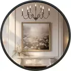 Black round Mirror 24 Inch, Circle Mirror for Bathroom, Entryway, Vanity, Living