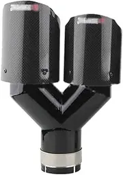 Car Muffler Tip System Tip Automobile Glossy Carbon Fiber Double Exhaust Muffler Tip Compatible For Universal Sound Exhaust Car(1pc right)