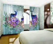 3D Color Deer 47 Blockout Photo Curtain Print Curtains Drapes Fabric Window AU