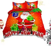 Christmas Duvet Cover Queen,Christmas Pattern Pillow Cover - Microfiber Bedding Comforter Cover Create A Christmas Mood for Hotel, B&B, Guestroom Or Bedroom Yongbao