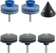 6 Pack Blade Sharpener Lawn Mower Blade Sharpener,Double Layer Corundum Lawnmower,Blade Balancer Compatible with Any Power Drill/Hand Drill Universal Wear Resistant Mower
