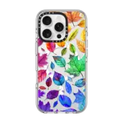 iPhone 16 Pro Clear Case MagSafe Compatible Autumn Rainbow Leaves