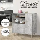 Levede Buffet Sideboard Storage Cabinet Timber Cupboard Antique Furniture Grey