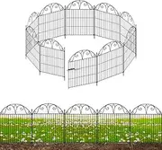 10 Panels Garden Fence with Gate, 32in(H) x 21ft(L) Animal Barrier Fence - No Dig Temporary Dog Fence for Outdoor Yard, Rustproof Metal Wire Tall Decorative Fencing for Backyard Patio