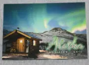 Postcard: Aurora Borealis - Alaska Northern Lights Over White Mountains