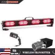 Wireless LED Light Bar Tow Stick Flashing Emergency Warning Magnetic Base 4 Pins