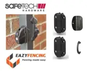 Safetech Gravity Double Sided Slimline Gate Latch Lock SLV-ViperX2 & Hinges Kit
