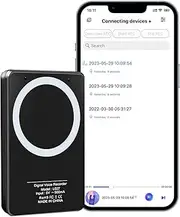 Magnetic 64GB Digital Voice Recorder, Magnetic Phone Call Recorder with Playback & 55 Hours Continuous Recording, 400 Hours Recording Capacity, Audio Recording Device for Lectures Meetings Interviews