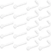 [Xinjoduz] 20 PCS Clear Nose Rings for Work, Clear Nose Studs Bioflex Plastic Nose Rings for Surgery Invisible Nose Piercing Retainers Flexible Piercings Jewelry for Women Men Sports Cartilage Earrings Stud, One