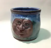 Man In The Moon Coffee Mug - Wheel Thrown And Hand Built Studio Pottery