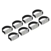 4Pairs Ice Cleats Non-Slip Gripper Spikes Claw with 26 Tooth Steel Nails Black