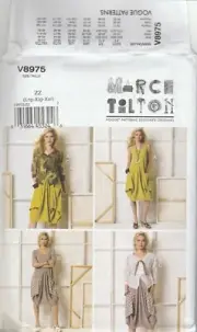Vogue Sewing Pattern V8975 Marcy Tilton Miss Draped Pocket Dress & Jacket 16-26