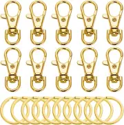 20Pcs Swivel Clasps Lanyard Snap Hook with Key Ring Clip Lanyard Metal Lobster C