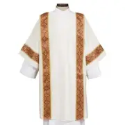 Ivory Toned Taormina Collection Dalmatic Gothic Style Round Neck Size 59 x 48 in