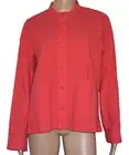 NWT Eileen Fisher $178 Watermelon Mandarin Collar Organic Cotton Pucker Jacket S