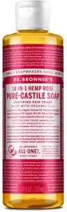 DR. BRONNER'S Pure-Castile Soap Liquid (Hemp 18-in-1) Rose 237ml