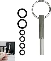Oval Head Key for Jura Fully Automatic Coffee Machine with 6 Key Rings Coffee Machine Replacement Parts Seal Set Coffee Automatic Coffee Accessories Seal Set Oval Head Bit Screwdriver Repair Tool
