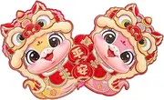 HOODANCOS 1 Pair Year Snake Door Stickers Year Window Clings for Spring Festival Decor Zodiac Wall Decals Unique Blessing Sign for Home and Office
