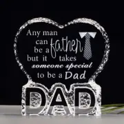 Crystal Paperweight Birthday Gift for Dad, Etched Father Sayings Present
