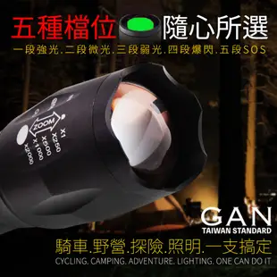 爆亮 超越T6美國CREE XM-L2 LED伸縮調光強光手電筒 五檔模式 騎車 登山 露營 手電筒 (3折)