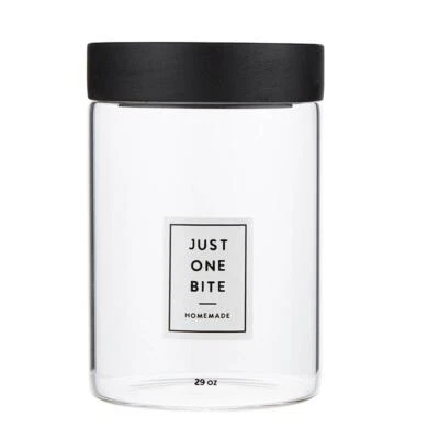 Storage Container Glass Pantry Canister 29 Oz, 850ml, Just One Bite - Pack of 2