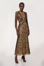 Premium Embellished Tassel Sleeve Woven Maxi Dress