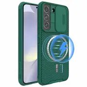 For Samsung Galaxy S25/S24 Case [Support Magsafe Charger], CamShield Series Slim Stylish Protective Case with Slide Camera Cover (Green)