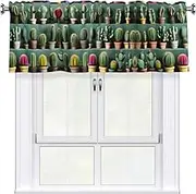 GaxfjRu many Cactus Art print Valance Room Darkening Blackout Valances 3 Inch Rod Pocket Window Valance for Bathroom