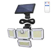 4 Head Solar Motion Sensor Light Outdoor Garden Wall Flood Lamp Seperated