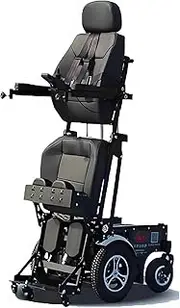 Reclining Standing Electric Wheelchairs,All Terrain Motorized Wheelchair with Control Rod/seat Belt/Braking System, Manual/electric Dual Mode,Easy Climb Slope Parking,40-45KM Endurance, for Elder