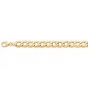 9kt Yellow Gold Silver Infused Curb Necklace