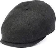 [HATSQUARE] Herringbone Wool Men's Newsboy Cap