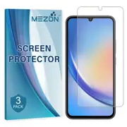 [3 Pack] Samsung Galaxy A34 5G Ultra Clear Screen Protector Film by MEZON – Case Friendly, Shock Absorption (Galaxy A34 5G, Clear)