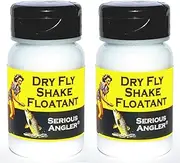 Dry Fly Shake Floatant - Fly Fishing Floatant Creates a Hydrophobic Powder Coating on Dry Flies Just by Shaking. Restores Soggy Flies to Dry High Floating Condition. Made in The USA. Twin Pack