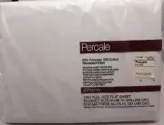 JC Penney Percale Full Flat Size White Flat Sheet 81 x 96" NOS Made In Usa