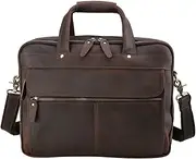 [HAMKVBPR] Mens Briefcase Men's Vintage Leather Briefcase Business Bag Travel Laptop Bag Messenger Bag Large Tote Messenger Bag for Work Business