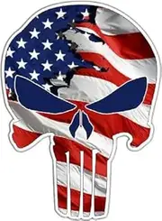 AJ's Signs & Apparel Punisher with American Flag Vinyl Sticker Decal Cars Trucks Vans Walls Laptop