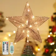 Christmas Star Tree Topper, USB Powered Remote Controlled 6H Timer Tree Star wit