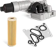 Aumzong 2711801410 Aluminum Engine Oil Cooler and Oil Filter Housing Adapter Assembly,Compatible with Mercedes-Benz C250 SLK250 1.8L 2012 2013 2014 2015,with O-ring Seals