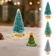 12x Mini Christmas Tree Snow Frost Small Pine Tree Desktop Craft Xmas Ornaments