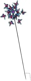 Generic Outdoor Wind Spinner Pinwheel Metal Windmill Garden Stake Sturdy Wind Catcher for Landscape Patio Pathway Garden Decoration