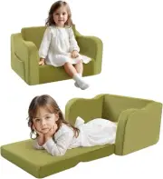 MeMoreCool Fold Out Kids Couch Toddler Chair, Comfy Baby Sofa Kid Lounge Chair